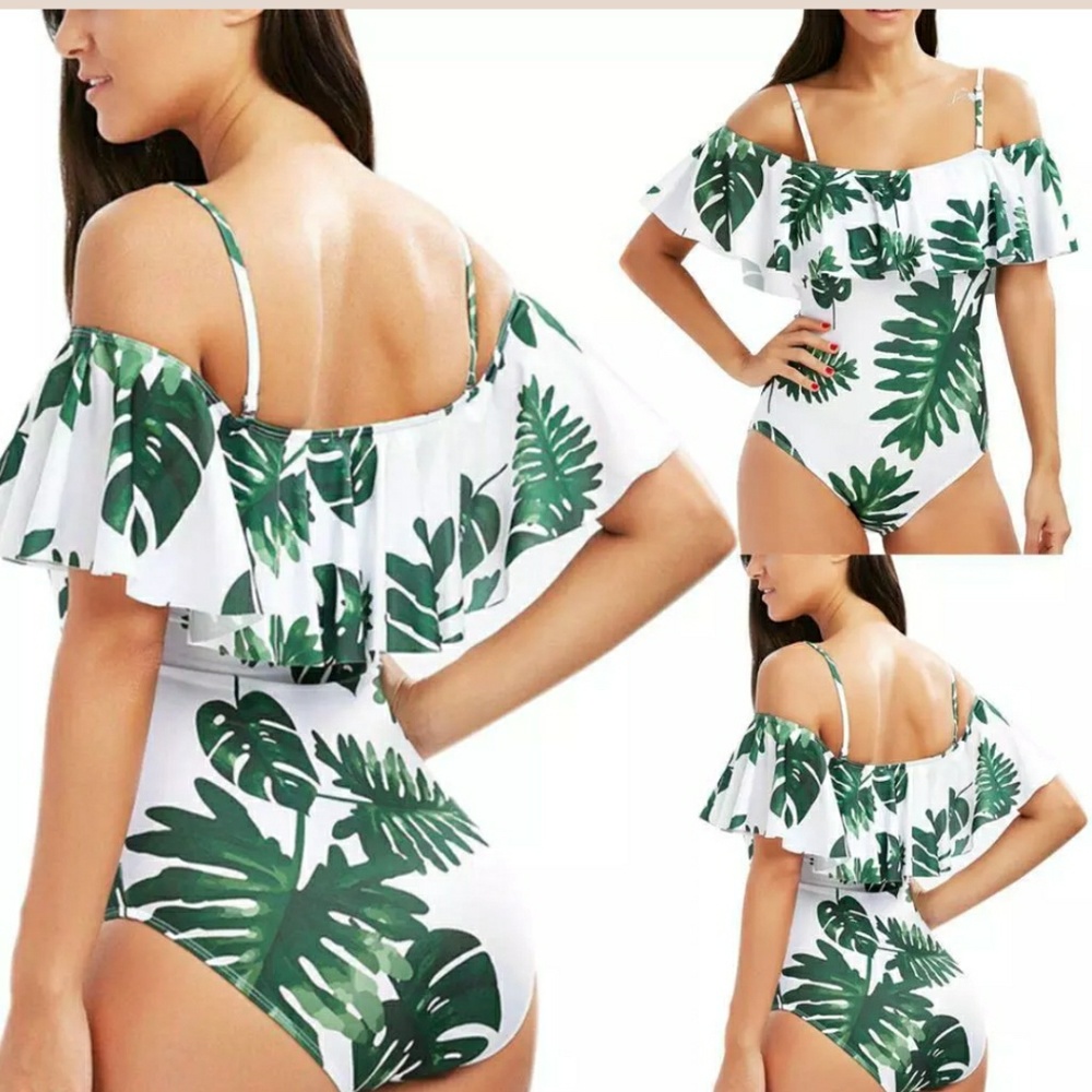 Off Shoulder Ruffle Swimsuit